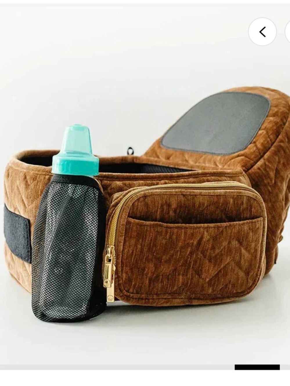 Quilted Brown Baby Bottle Pocket Waist Organizer